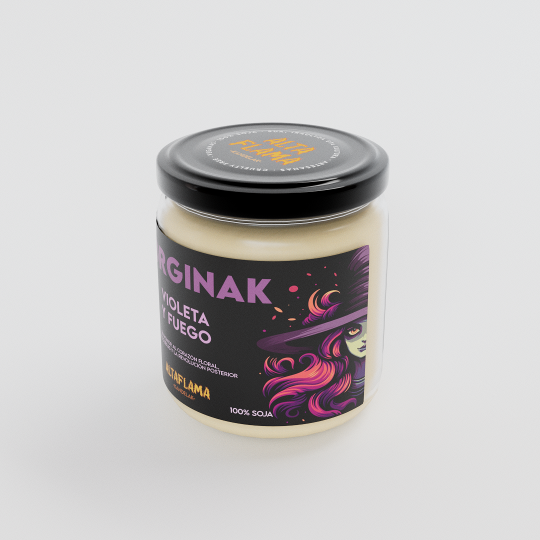 VELA_.0002 Sorginak - Violeta y Fuego (260gr)