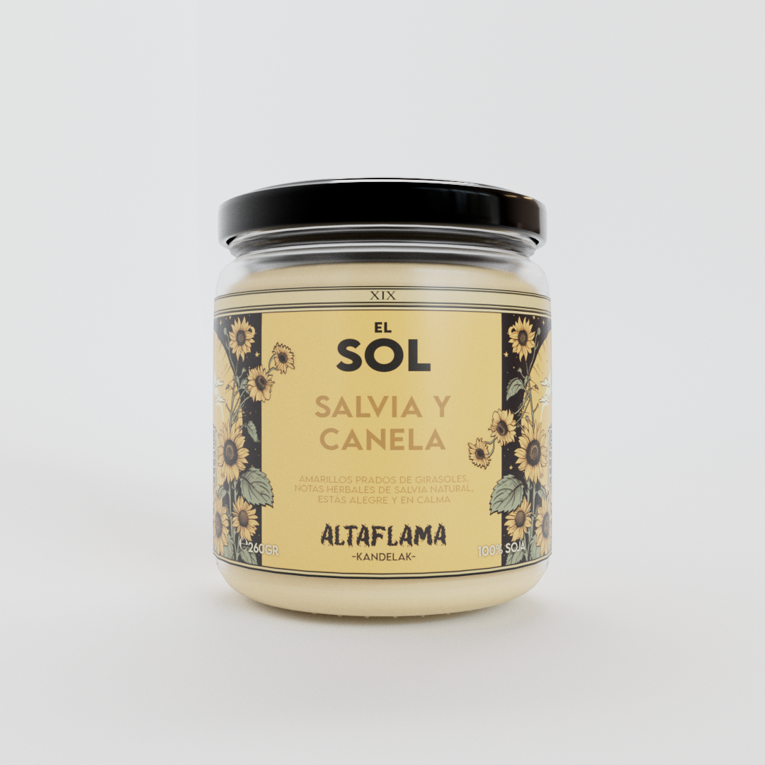 VELA_.0007 El Sol - Salvia y Canela (260gr)