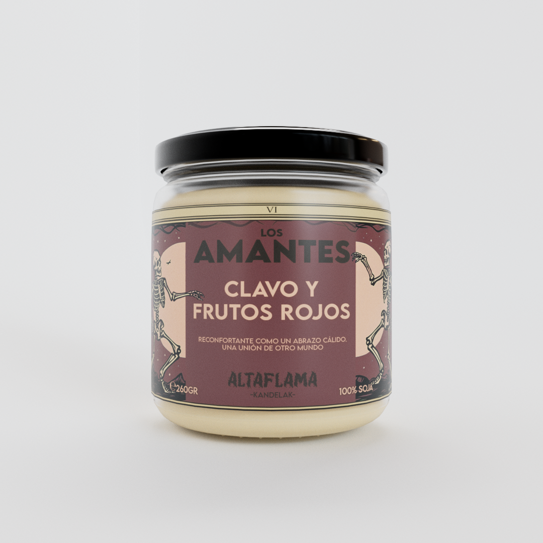 VELA_.0008 Los Amantes - Clavo y Frutos rojos (260gr)
