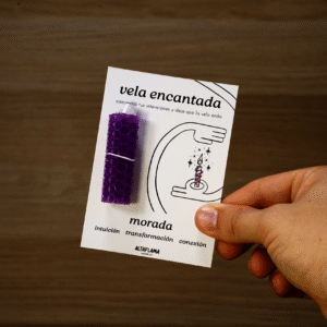Vela encantada: Morado (intuición · transformación · conexión)