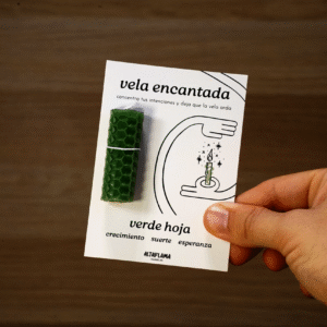 Vela encantada: Verde hoja (crecimiento · suerte · esperanza)