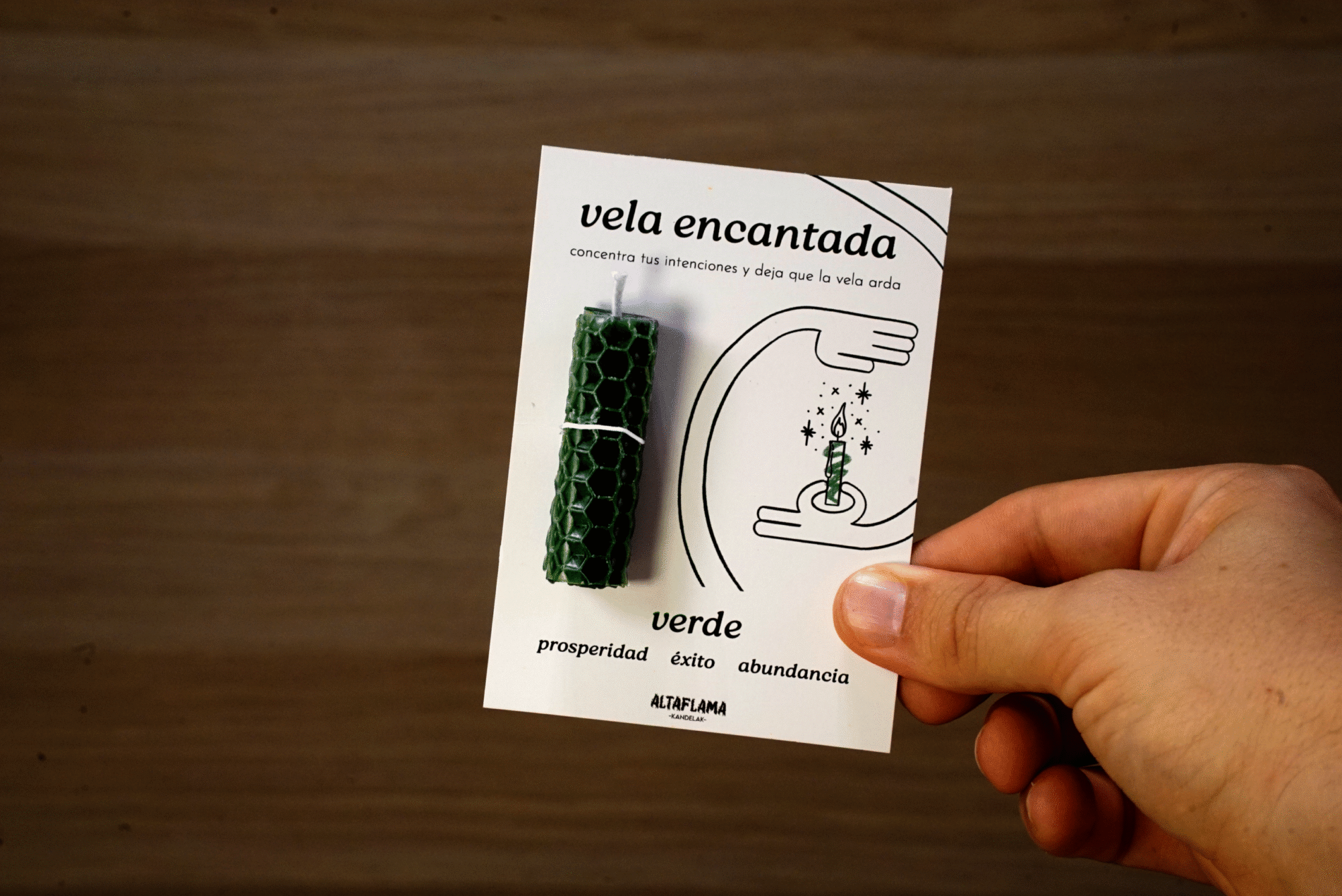 Vela encantada: Verde (prosperidad · éxito · abundancia)