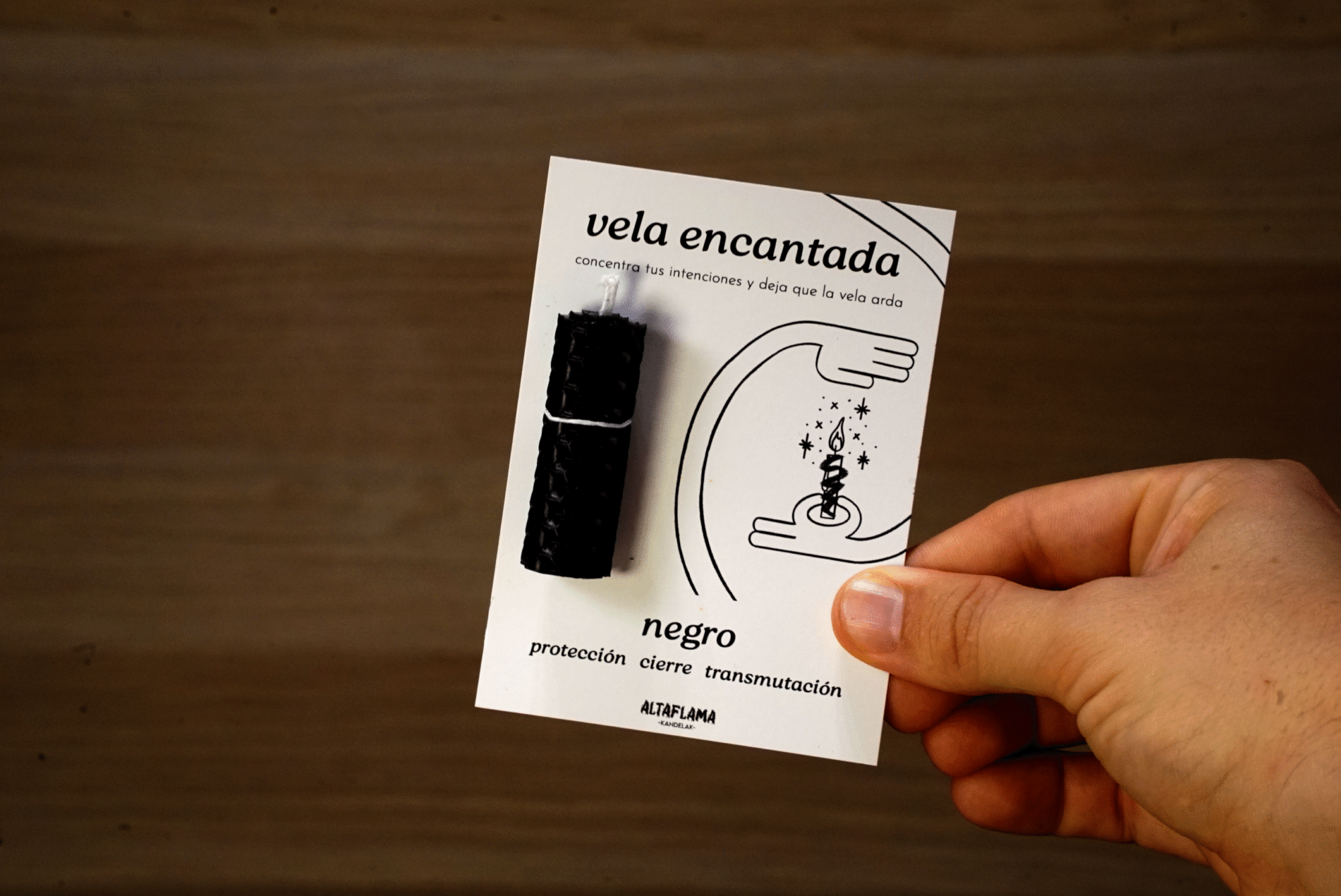 Vela encantada: Negro (protección · cierre · transmutación)