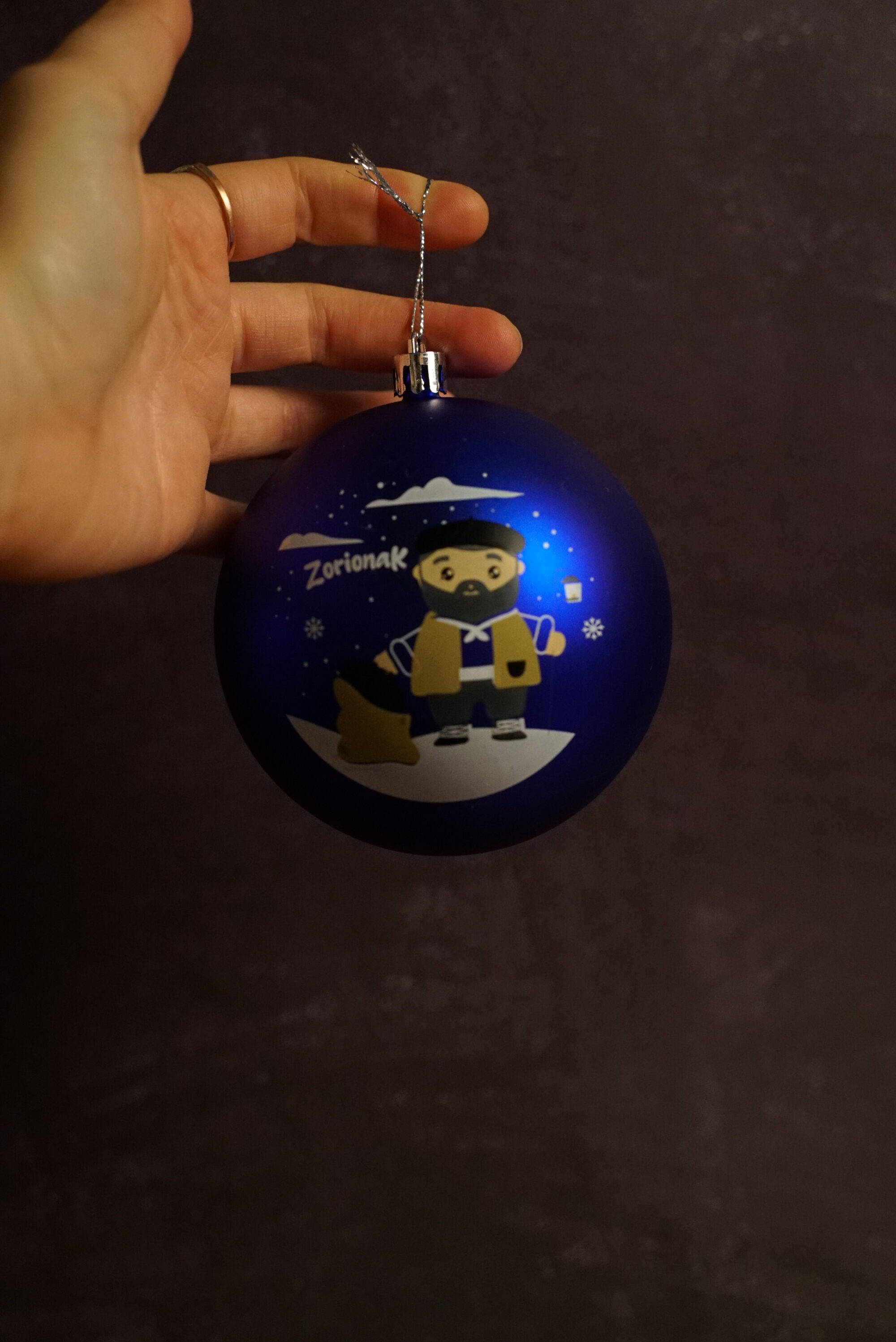 Olentzeroren Gabonetako bola urdina | Bola de navidad azul Olentzero