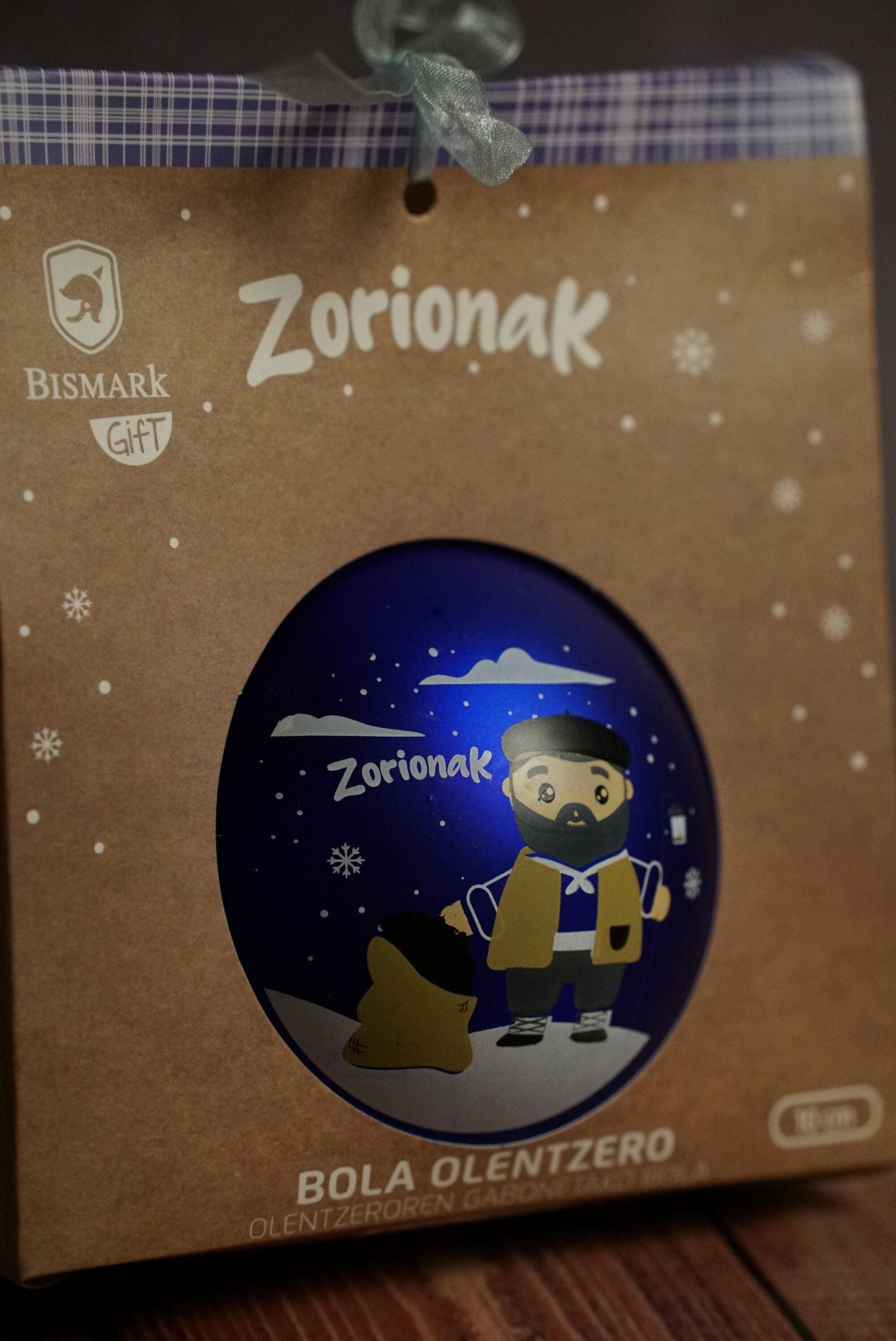 Olentzeroren Gabonetako bola urdina | Bola de navidad azul Olentzero