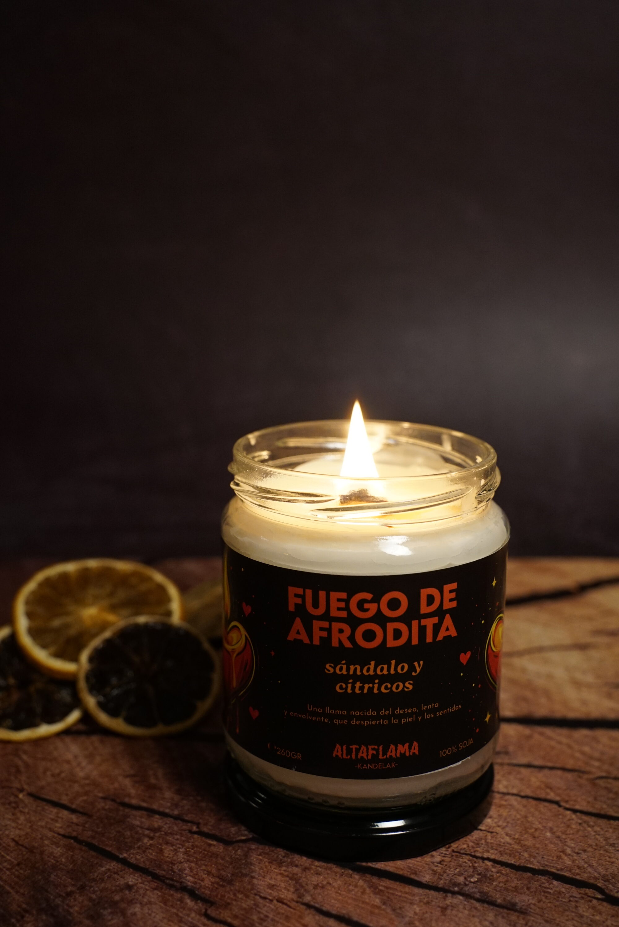 Fuego de Afrodita - Sándalo y cítricos (260gr)